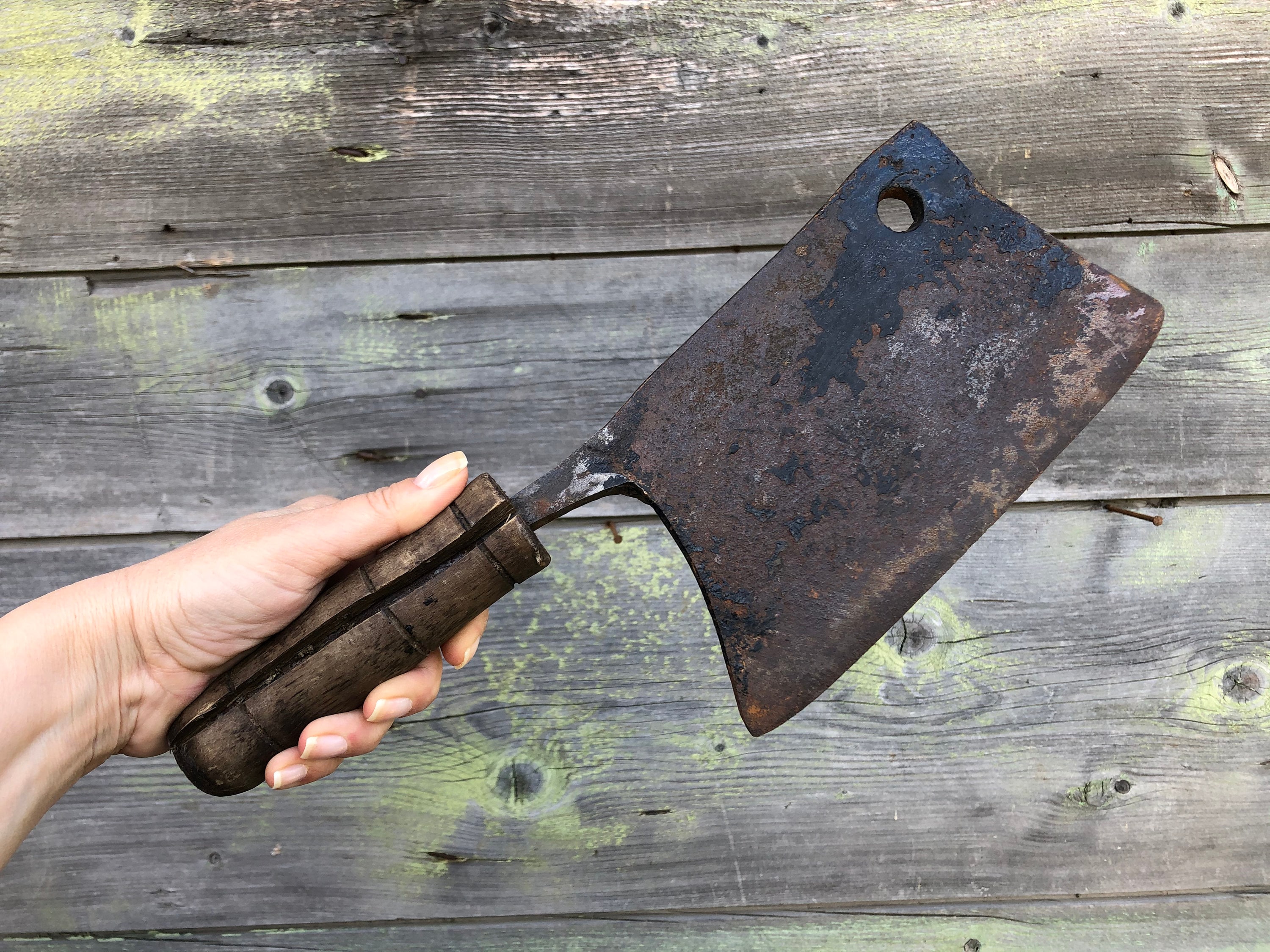 Vintage Cleaver Meat Cleaver Butcher's Knife Old Rusty Etsy