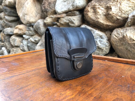Vintage Leather Belt Pouch, Leather Belt Bag, Bel… - image 2