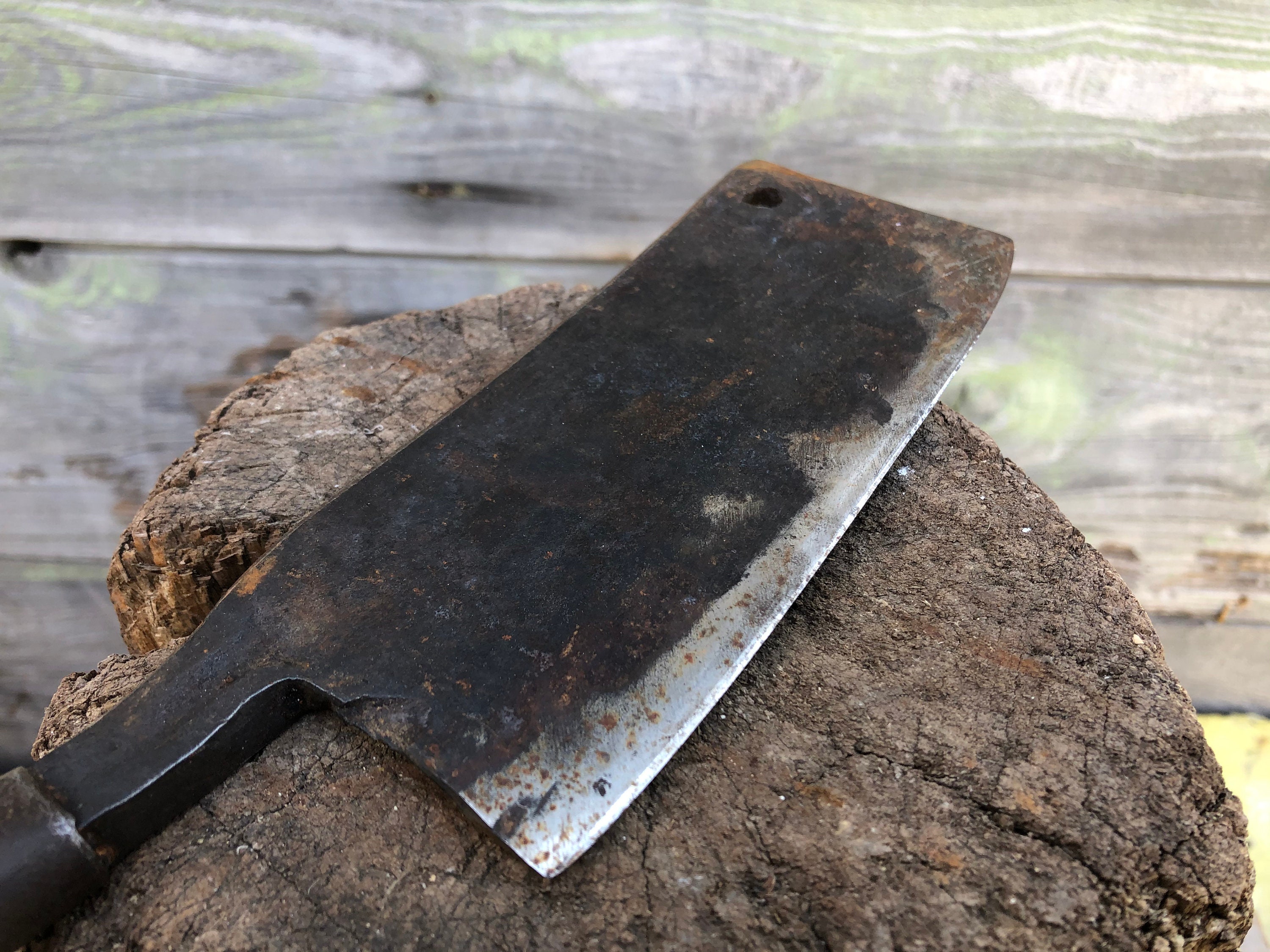 Vintage Cleaver Meat Cleaver Butcher's Knife Old Rusty Etsy