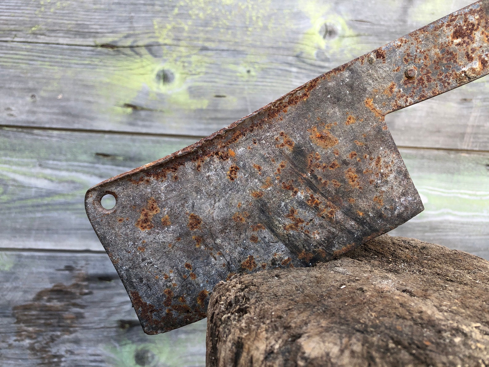 Vintage Cleaver Meat Cleaver Butcher's Knife Old Rusty Etsy