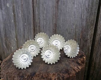 Pastry tin molds, Baking molds, Small tin molds, Fluted tin moulds, Vintage baking molds.
