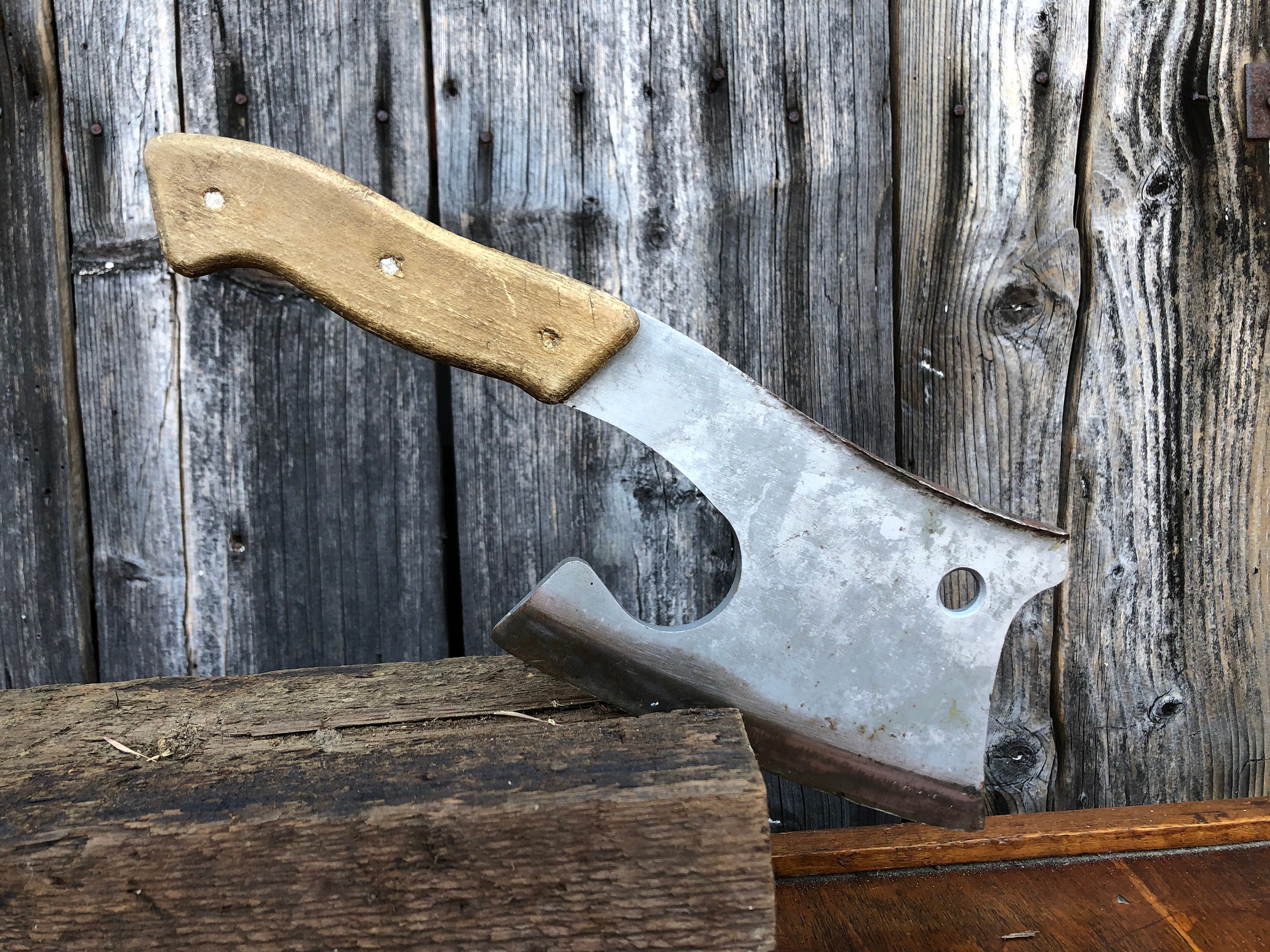 Vintage Cleaver Meat Cleaver Butcher's Knife Old Rusty Etsy