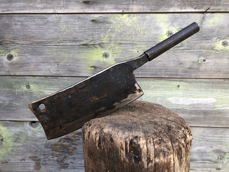 Vintage Cleaver Meat Cleaver Butcher's Knife Old Rusty Etsy