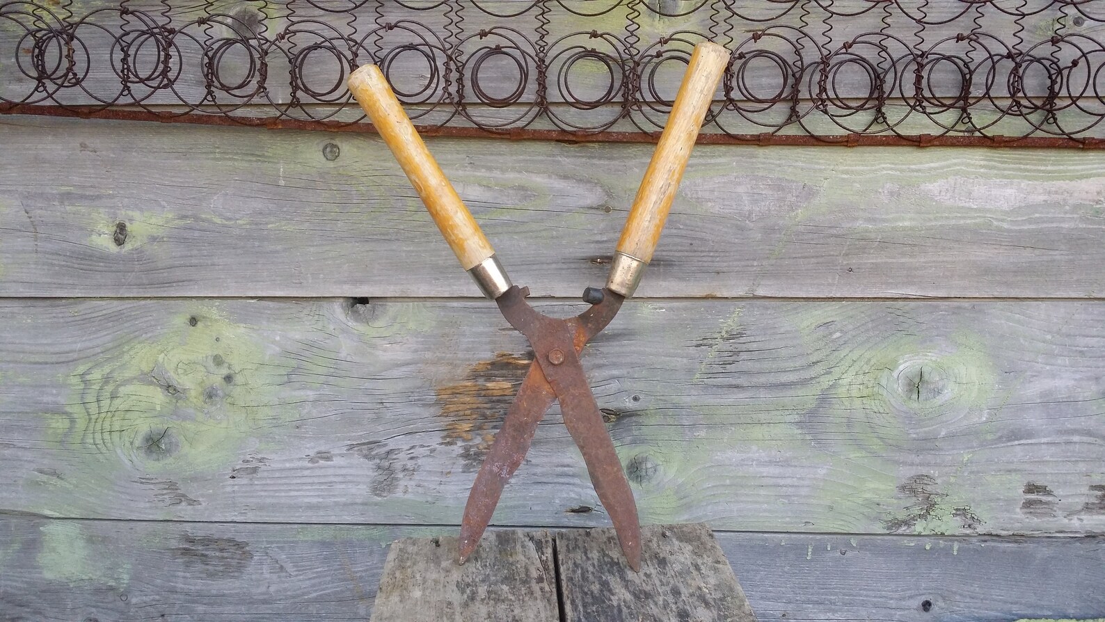 Vintage Garden Shears, Garden Tools, Trimming Shears, Antique Rusty Gardening Tools, Garden Art