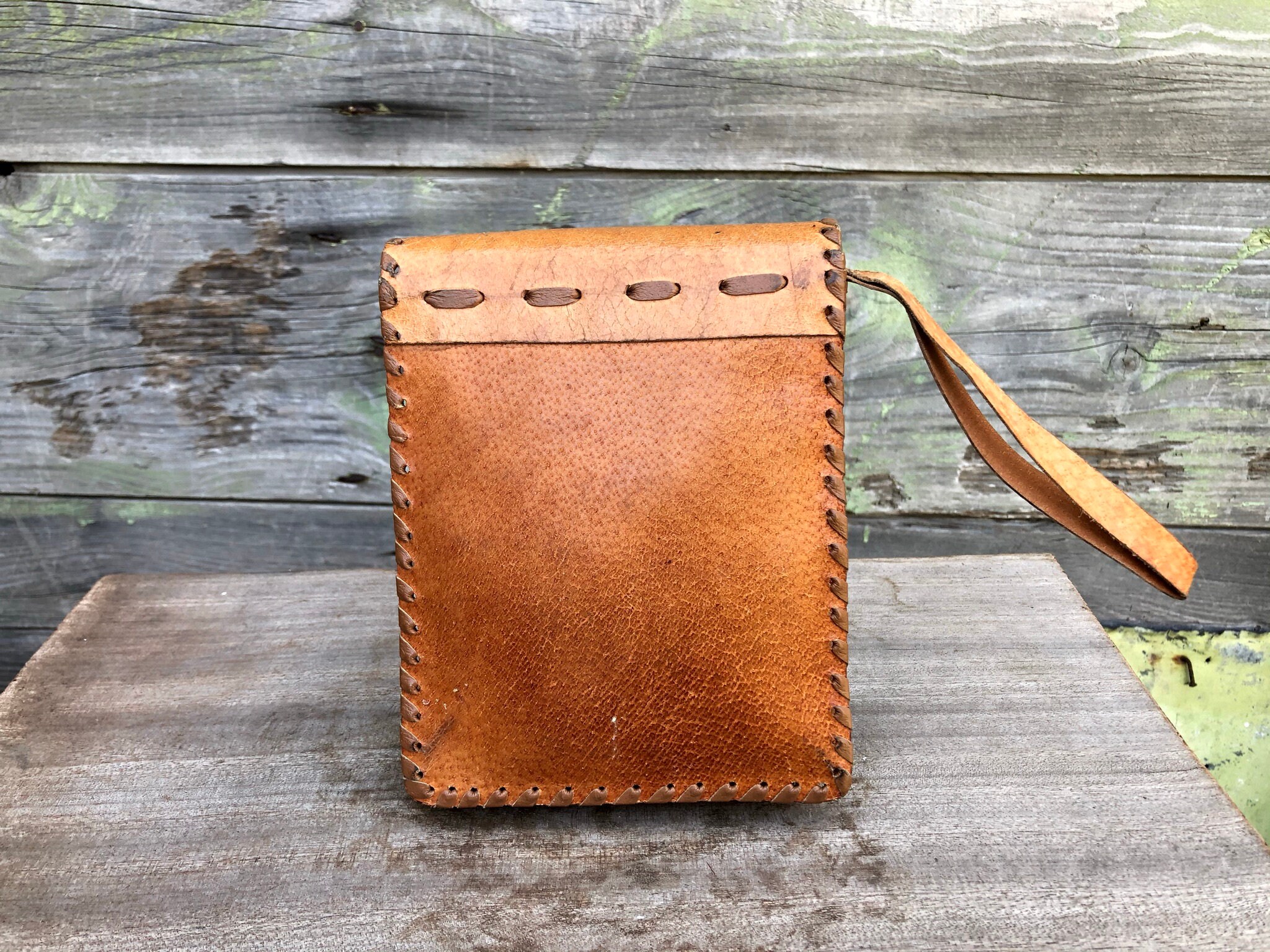 Vintage Leather Mens Wrist Bag Wristlet Wallet Wrist Pouch Etsy