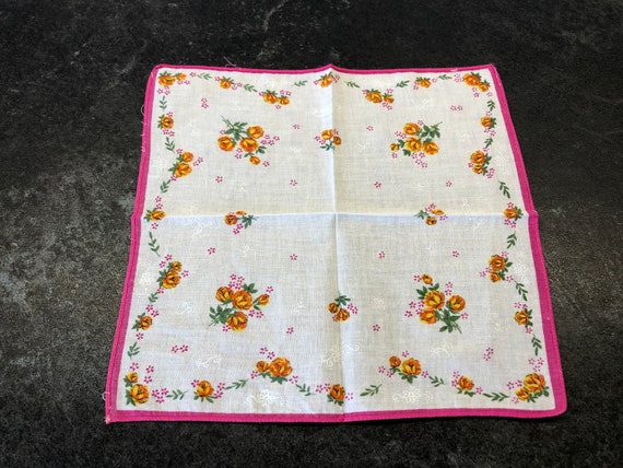 Vintage Floral Handkerchief, Set of 5, Flower Cot… - image 6