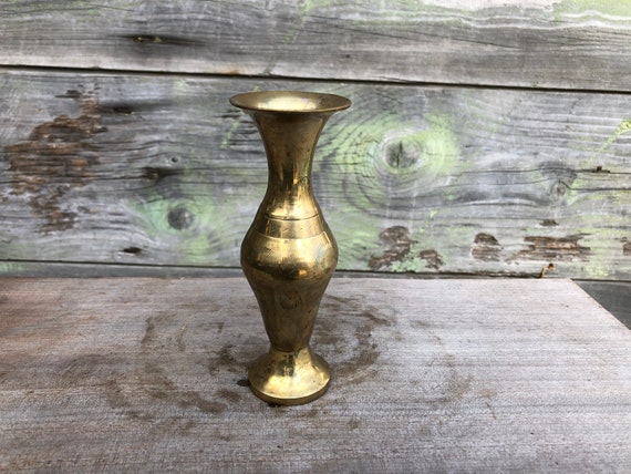 Vintage Brass Vase, Small Brass Vase, Collectible Brass Vase