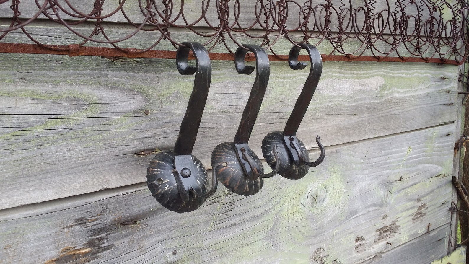 Vintage Wall Hooks Set of 3 Wall Hooks Metal Hangers Coat Etsy