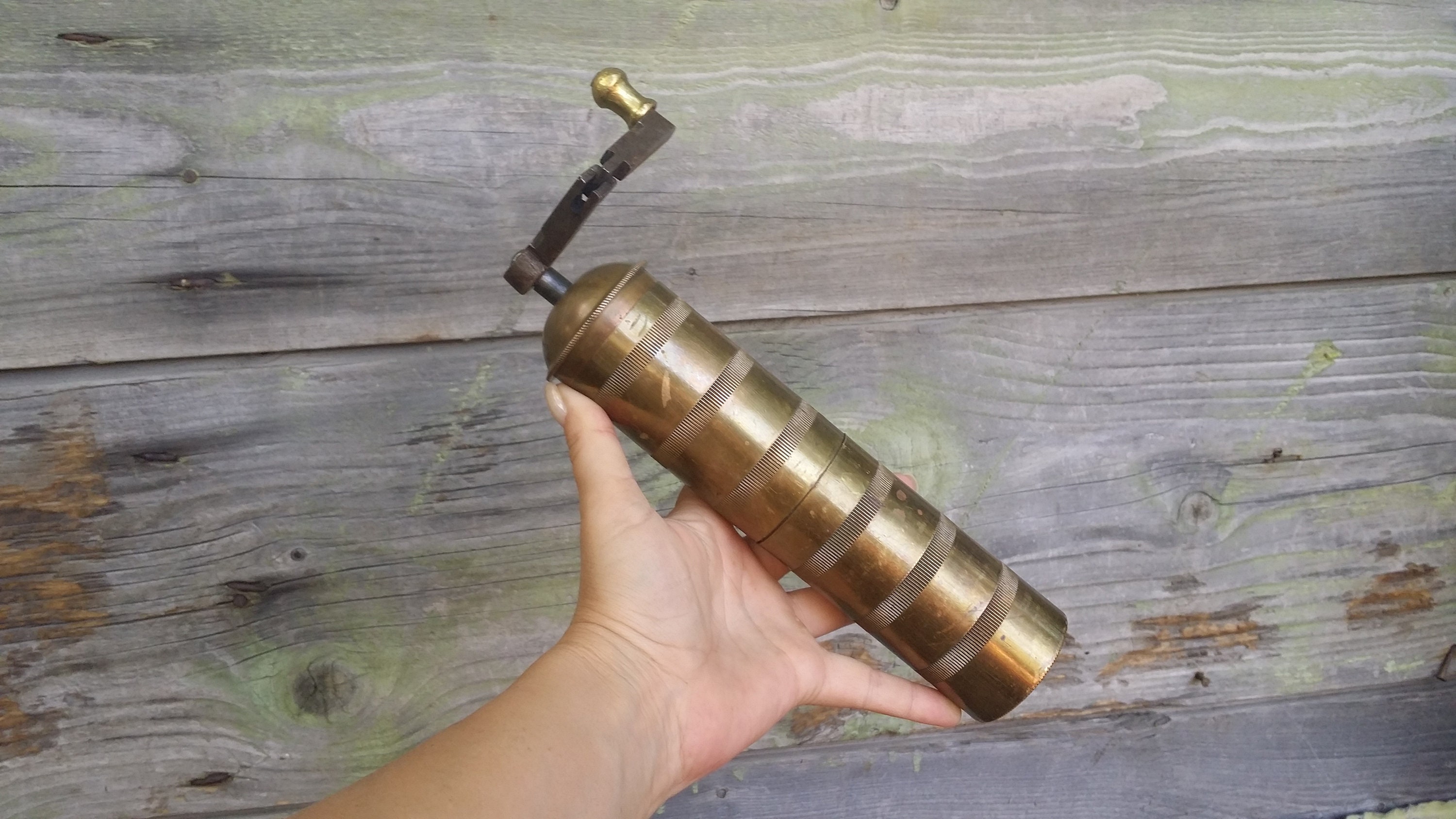 SOZEN BRASS COFFEE GRINDER MILL WITH BALL 19 CM / 8 IN