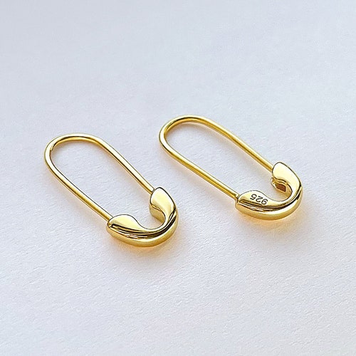 Tiny safety pin earrings Clearance
