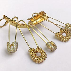 Harley safety pins Ear-Cuff. Cosplay accessories. Cosplay jewelry. Punk jewelry image 4