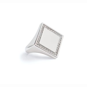 Harley Silver Rhombus ring. Statement ring. Minimalist, Geometric Ring