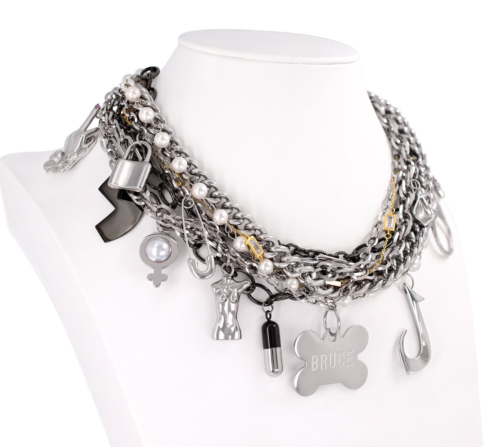 Harley Quinn Birds of Prey Bruce Choker Multi-charm Necklace. | Etsy