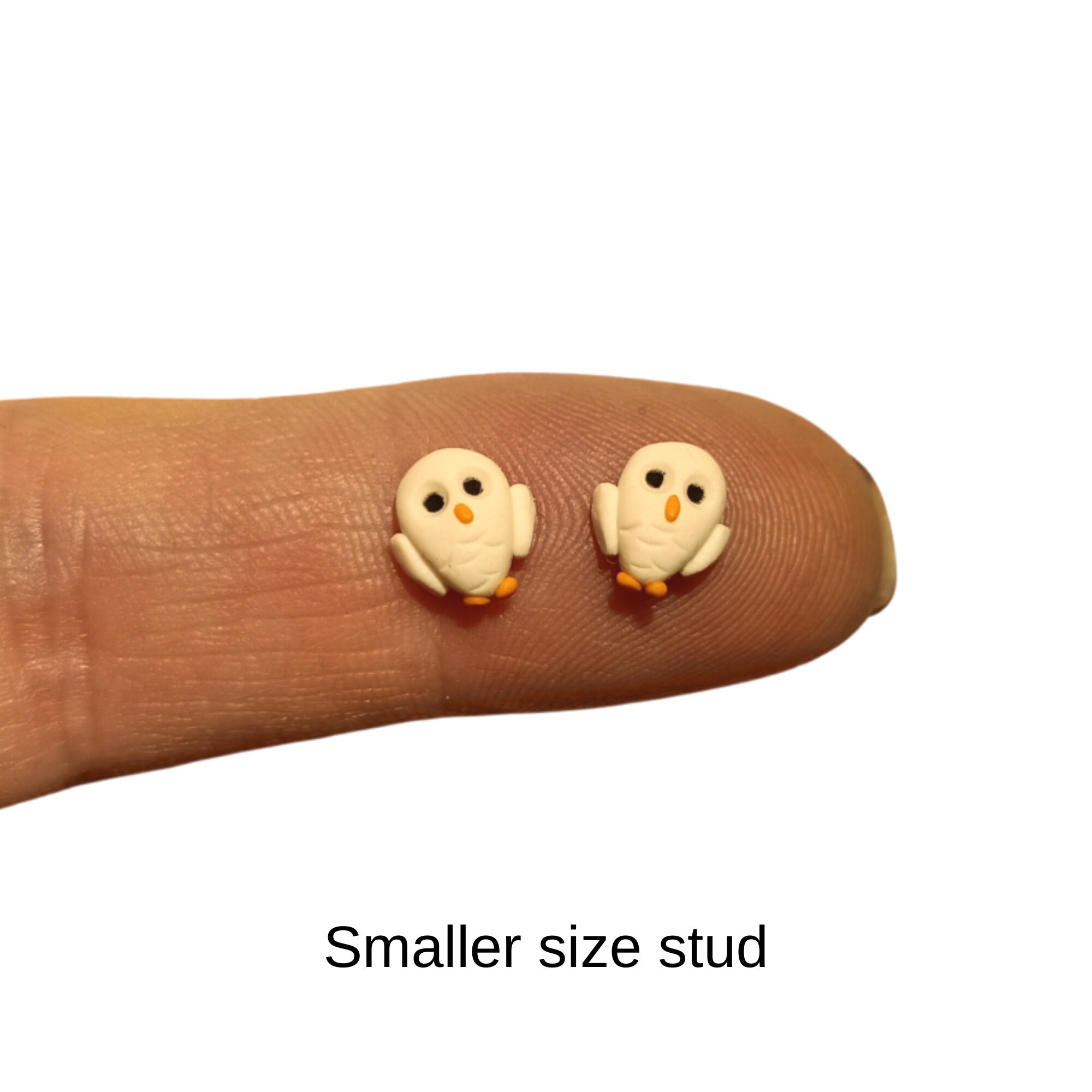 Owl earrings- miniature bird jewellery- microstud earrings- studs - sensitive ears