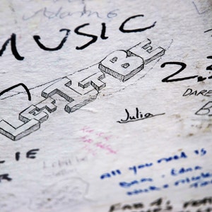 Let It Be Photo Print.  London, England, UK, Beatles lyric, drawing, Abbey Road Studios, lettering, graffiti art, wall decor, travel poster