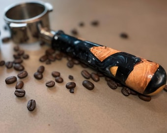 54mm Bottomless Portafilter for Breville and Sage | Resin & Recycled Wood Handle | Standard or Small