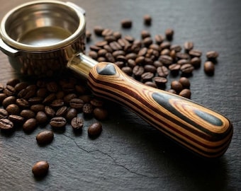 Customizable Skateboard Wood 58mm E61 Bottomless Portafilter – Eco-Friendly Espresso for ECM, Rocket, Profitec, La Marzocco, Lelit & more