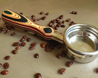 Customizable Skateboard Wood 58mm E61 Bottomless Portafilter – Eco-Friendly Espresso for ECM, Rocket, Profitec, La Marzocco, Lelit & more