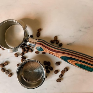 Aanpasbaar skateboard hout Breville/Sage Delonghi 54 mm milieuvriendelijke bodemloze filterhouder - upgrade je espressospel