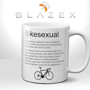 Bikesexual, Cycling, Mountain Bike - Mug 11oz - Novelty Cup - Coffee Tea