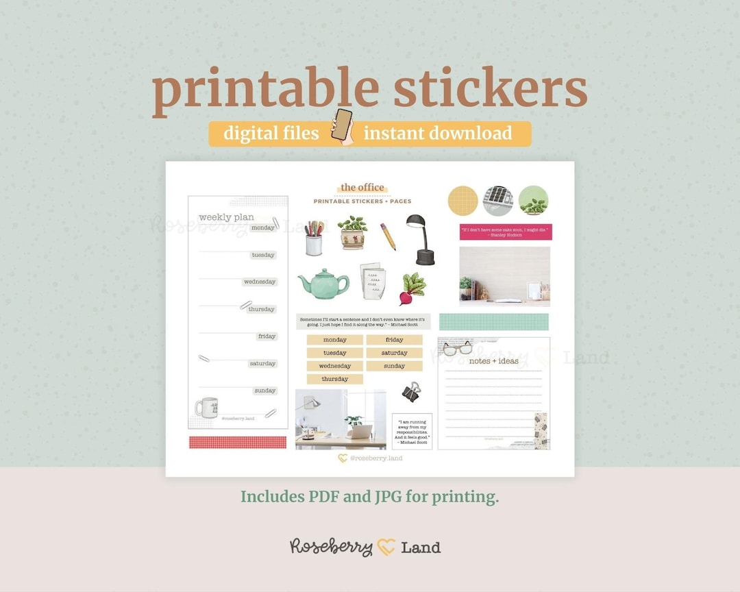 The Office Printable Stickers for Your Planners - Etsy