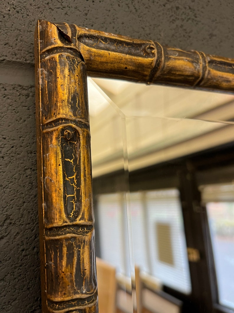 Handcrafted Gold Bamboo Mirror Stunning Frame Cottagecore Boho Etsy UK