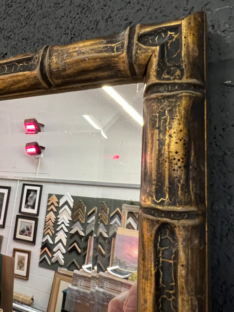 Handcrafted Gold Bamboo Mirror Stunning Frame Cottagecore Boho Etsy UK