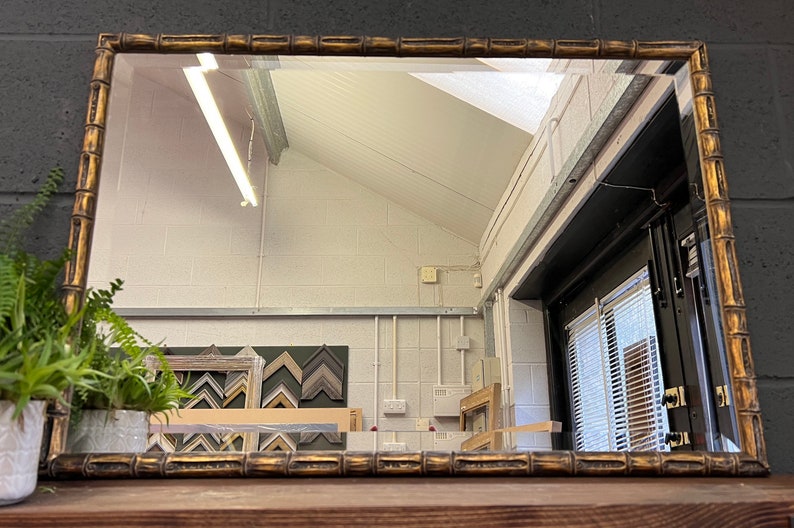 Handcrafted Gold Bamboo Mirror Stunning Frame Cottagecore Boho Etsy UK