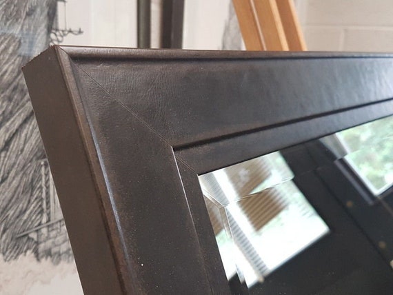 HANDCRAFTED BEVELLED MIRROR VENEER WALNUT MADE IN CUMBRIA