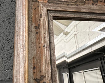 Handcrafted Bevelled Mirror Distressed Aged Silver Stunning Frame Made In Cumbria