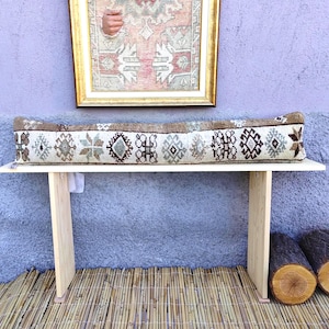 Extra long Bolster Pillow Cover, turkish rug Pillow Cover, Extra Long Lumbar Pillow, beige Long Pillow Cover