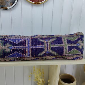 Extra Long Lumbar Pillow Cover | turkish rug pillow cover  | turkish pillow cover ! | Bedroom pillow !