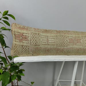 Hand woven pillow - long pillow - bed pillow - decorative pillow - rug pillow - anatolian pillow - unique pillow - turkish pillow rug cover image 4