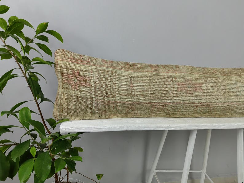 Hand woven pillow - long pillow - bed pillow - decorative pillow - rug pillow - anatolian pillow - unique pillow - turkish pillow rug cover image 4
