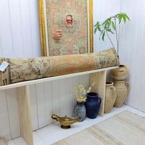 Almohada lumbar extra larga - Funda de cojín de alfombra turca - Funda de cojín tejida a mano - Decoración bohemia - Decoración del hogar