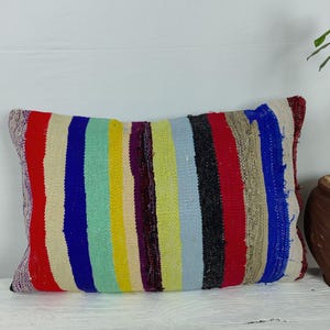 Extra long lumbar pillow, kilim pillow, turkish throw pillow, embroidered pillow, lumbar pillow, morrocan pillow, boho pillow, bed pillow !