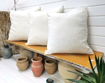 20x20 Zippered Pillow Insert | White Cotton Cushion Form | Bead Fiber Filled Inner Pillow | 20x20 Throw Pillow Insert