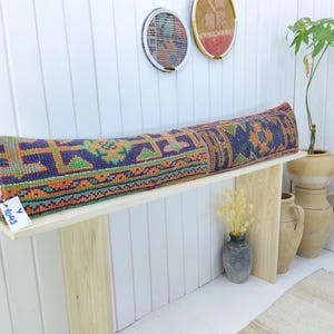Long Pillow For bed, Extra Long Pillow,Lumbar Throw Pillow, Boho Pillow For Bed, Body Pillow Cover,Long Lumbar Pillow, Tribal pillow