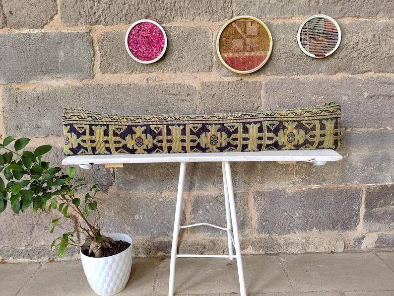TURKISHRUGSPILLOW Kilim Lumbar Pillow - Thumbnail 3
