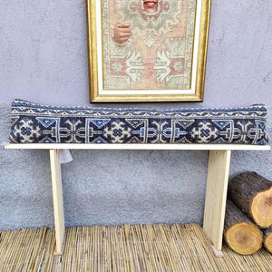 long blue lumbar turkish pillow, sofa lumbar pillow, turkish rug pillow cover,hotel bedding,throw pillow lumbar, lumbar pillow, long pillow