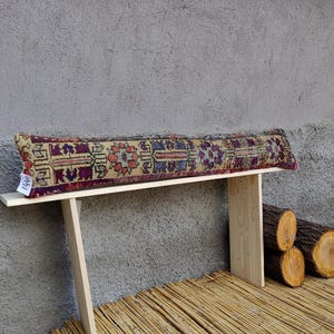 Extra long Bolster Pillow Cover, turkish rug Pillow Cover, Extra Long Lumbar Pillow, Blue Long Pillow Cover