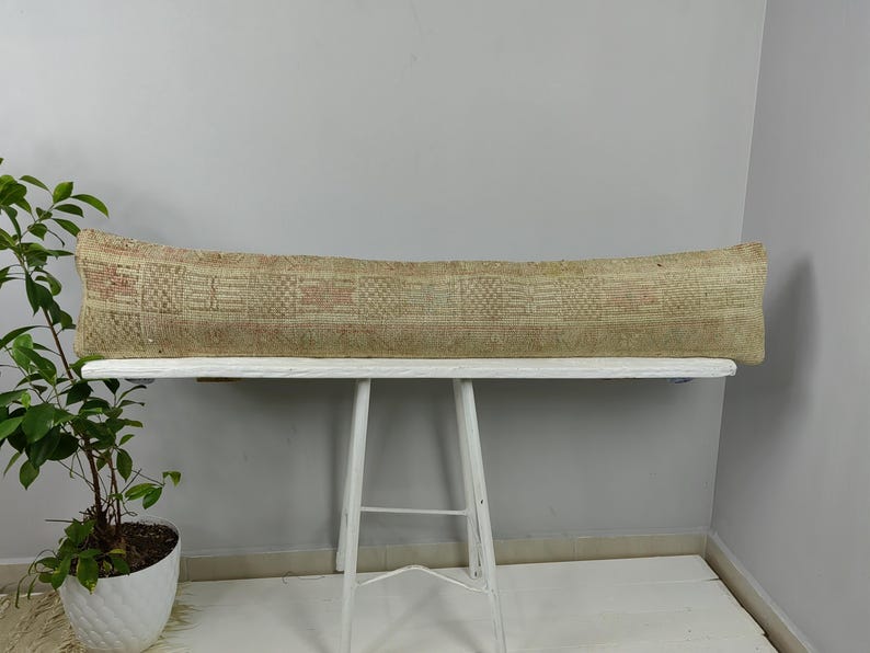 Hand woven pillow - long pillow - bed pillow - decorative pillow - rug pillow - anatolian pillow - unique pillow - turkish pillow rug cover image 3