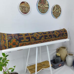 Extra long lumbar pillow, kilim pillow, turkish throw pillow, bolster pillow, lumbar pillow, morrocan pillow, boho pillow, bed pillow !