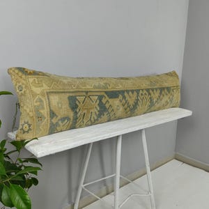 Extra long lumbar pillow, rug pillow, turkish throw pillow, embroidered pillow, lumbar pillow, morrocan pillow, boho pillow, bed pillow !
