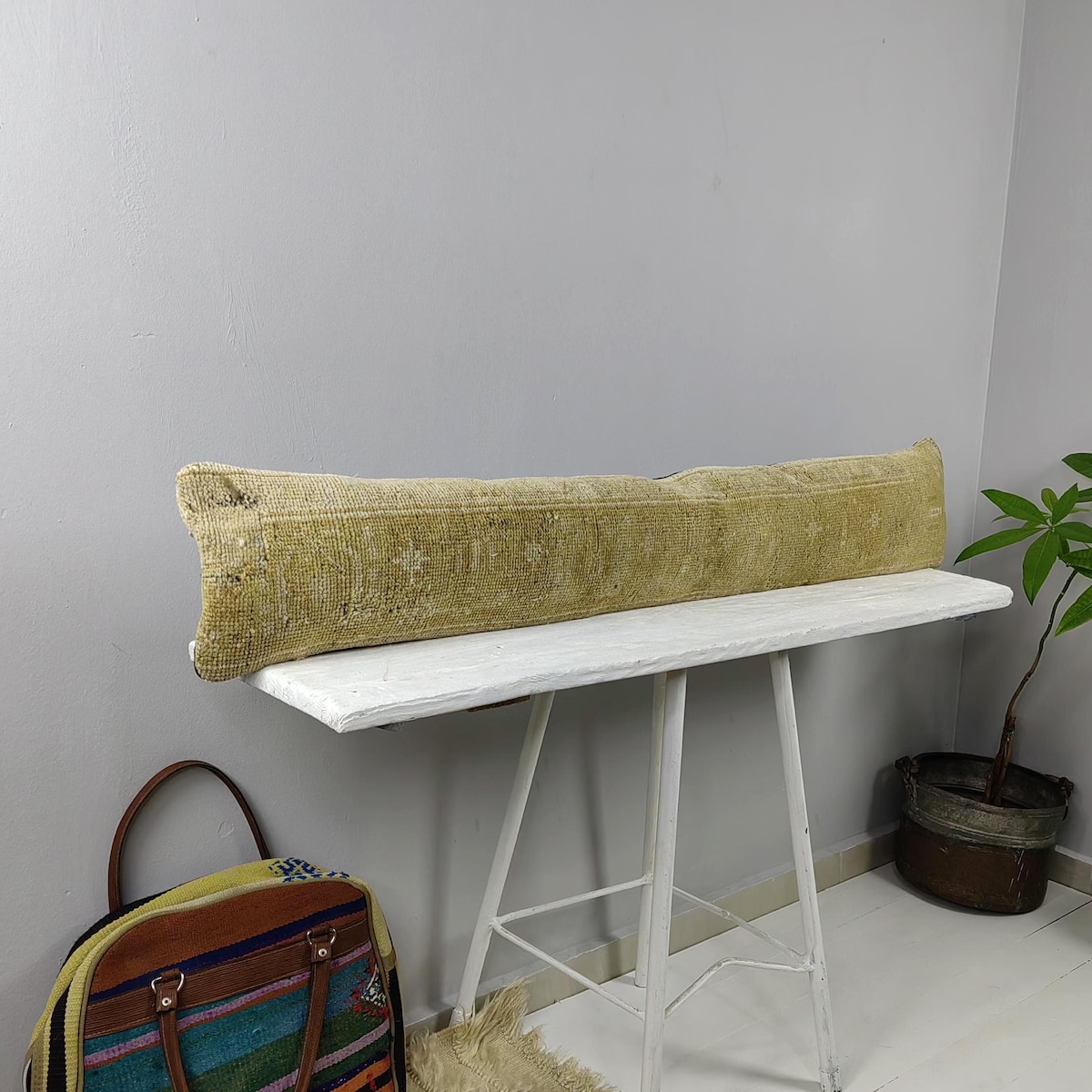 Vintage Turkish Kilim Lumbar Pillow