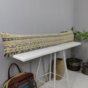 Turkish Long Lumbar Pillow Cover - Extra Long Lumbar Pillow - Decorative bed pillow, King Size Bed Pillow