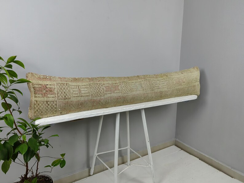 Hand woven pillow - long pillow - bed pillow - decorative pillow - rug pillow - anatolian pillow - unique pillow - turkish pillow rug cover image 2