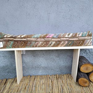 8x48 Long Lumbar Pillow, Kilim Throw Pillow Cover, Moroccan Cushion, Antique Turkish Pillow, Rustic Bench Pillow, Home Decor Accent