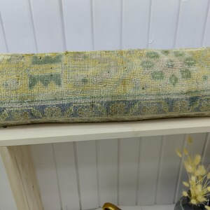 Rustic Rug Turkish lumbar pillow, 8x47 Rug Pillow Cover, Vintage Rug Inspired Sofa Pillow Cover, Hand made Pillow Cactus Rug, Cushion Cover
