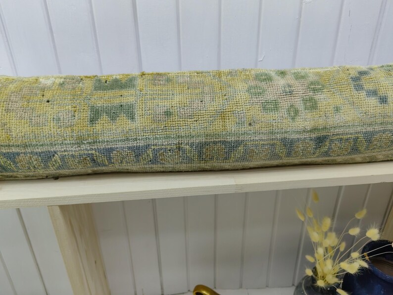 Rustic Rug Turkish lumbar pillow, 8x47 Rug Pillow Cover, Vintage Rug Inspired Sofa Pillow Cover, Hand made Pillow Cactus Rug, Cushion Cover